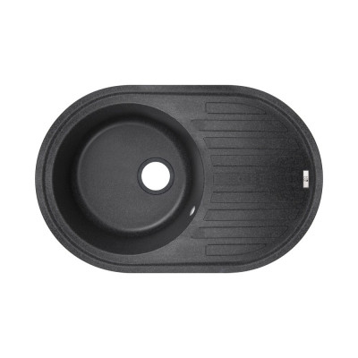 Кухонная гранитная мойка Черная Lidz №206, 770х500